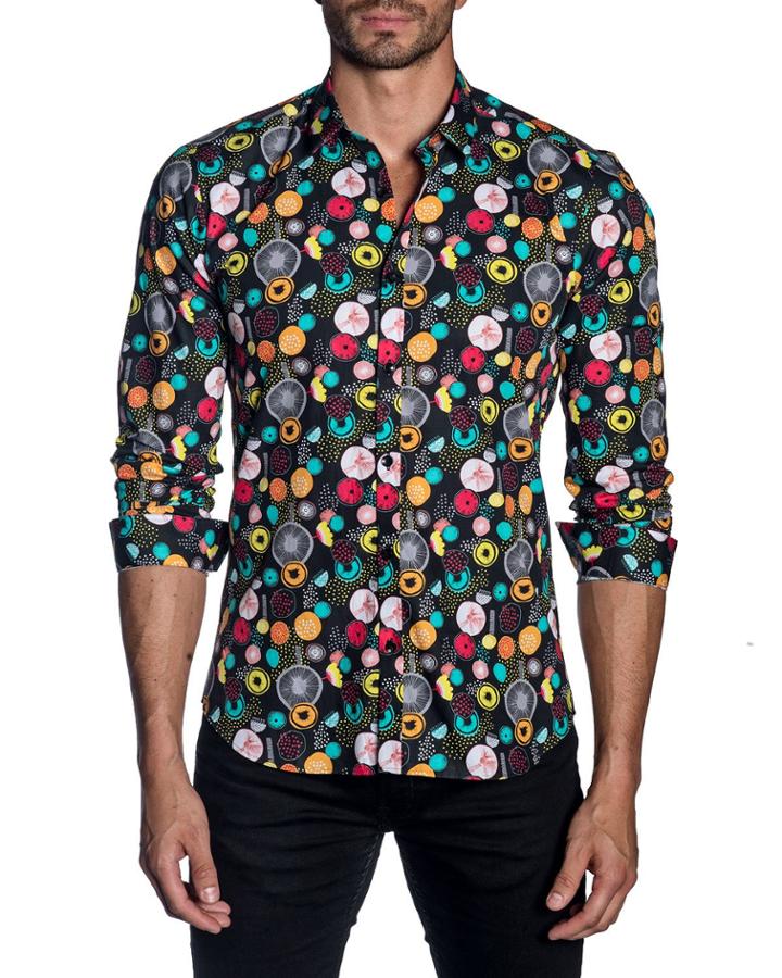 Men's Modern-fit Dotted Fruit Slice Long-sleeve