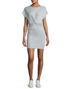 Pier Stretch Jersey Twist-front Mini Dress,
