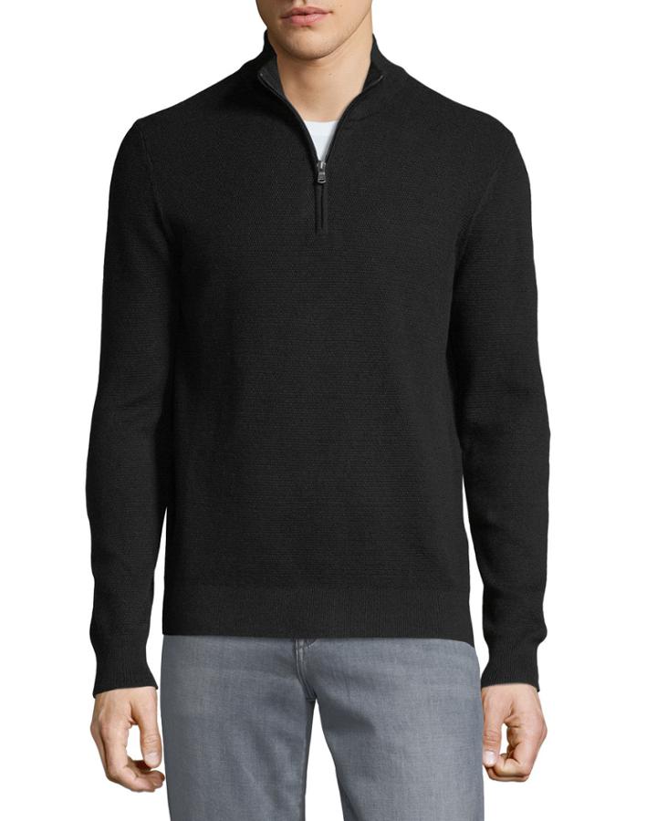 Men's Mock-neck Elbow-patch