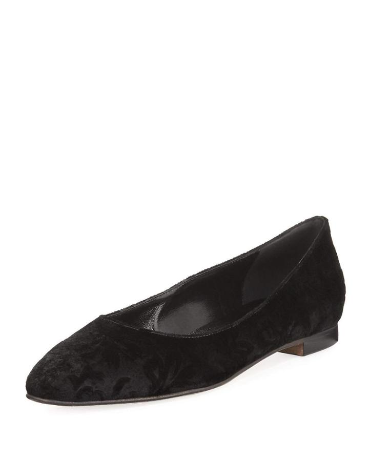 Evangelis Printed Velvet Flat, Black