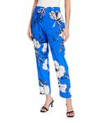 Parker Hawaiian-print Silk Drawstring Pants