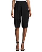 Pleated Culotte Pants, Black