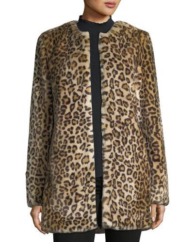 Faux Fur Collarless Topper