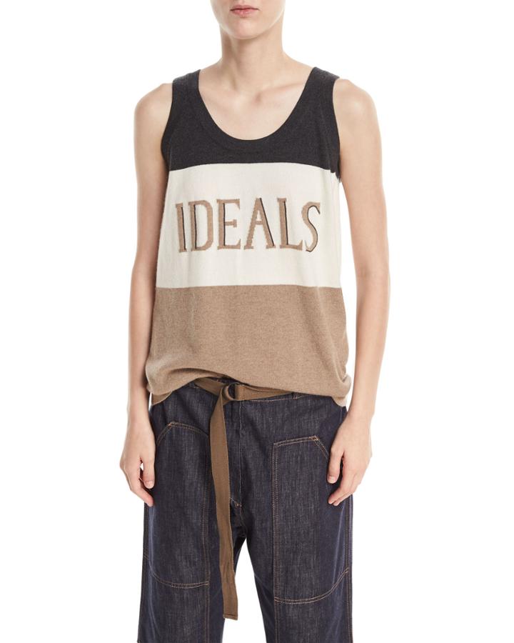 Ideals Scoop-neck Sleeveless Cashmere Tank