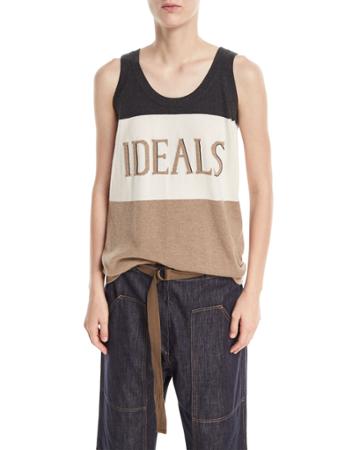 Ideals Scoop-neck Sleeveless Cashmere Tank