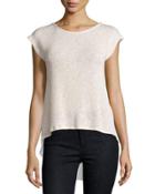 Chiffon-back High-low Tee, Taupe
