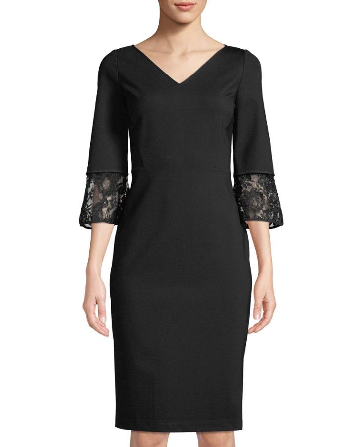 Lace-trim 3/4-sleeve