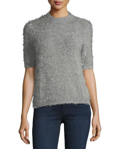 Fuzzy Short-sleeve Pullover