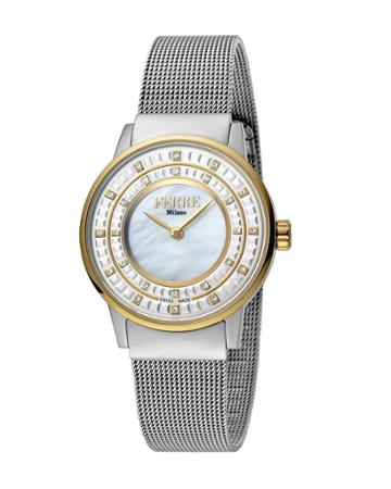 32mm Donna Cremona Crystal Watch W/ Mesh Bracelet,