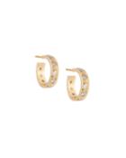 14k Gold Diamond Huggie Hoop Earrings