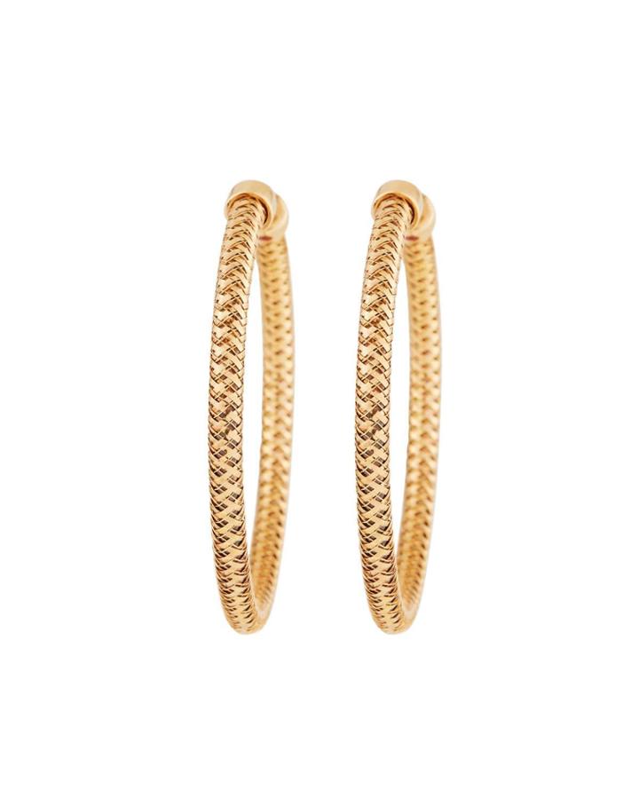 Primavera Rose Gold Mesh Hoop Earrings