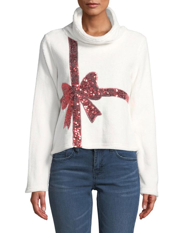 Sequin Bow Long-sleeve