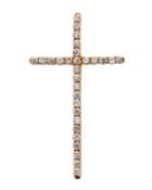 18k Rose Gold Thin Diamond Cross Pendant