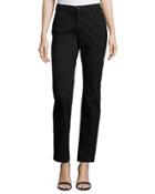 Slim-fit Textured Denim Pants, Black