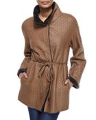 Twin-face Herringbone Shearling Fur Jacket