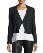 Wool-blend Suiting Combo Jacket, Black