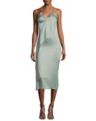 Strappy Satin Pencil Dress