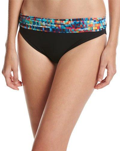 Matrix Fold-waist Swim Bottom, Black