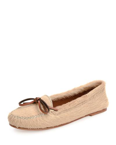 Nomad Calf-hair Bow Moccasin, Chino