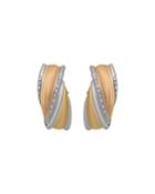 18k Yellow/white/rose Gold Diamond Huggie Earrings