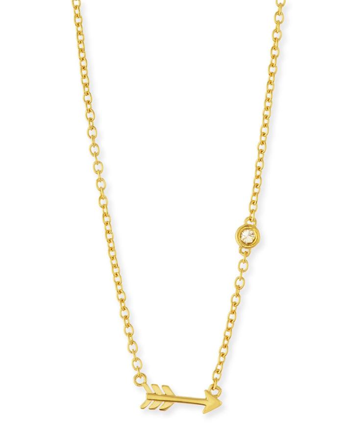 Arrow Bezel-diamond Pendant Necklace