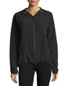 Mesh-lined Drawstring Jacket, Black