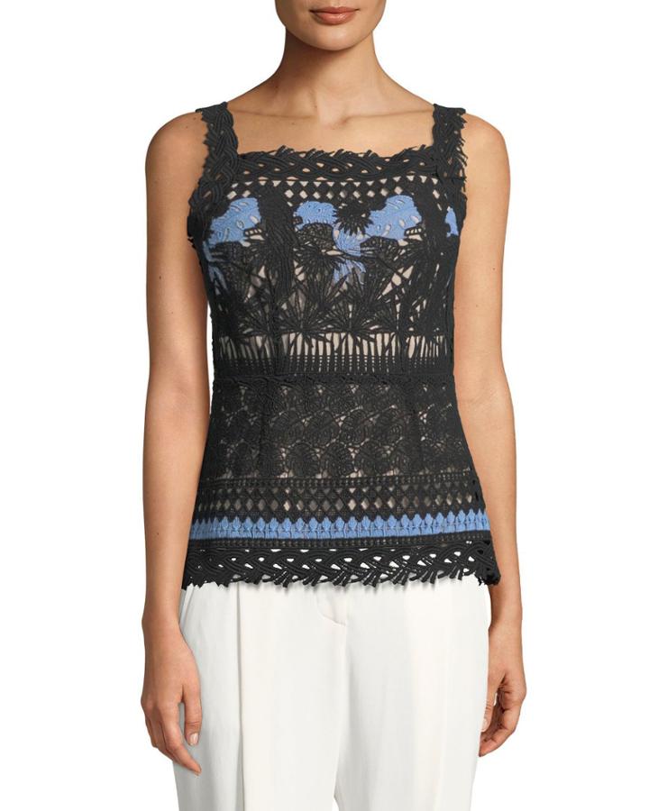 Bird Garden Folly Guipure-lace Blouse