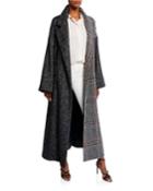 Multiprint Wool-silk Oversized Coat