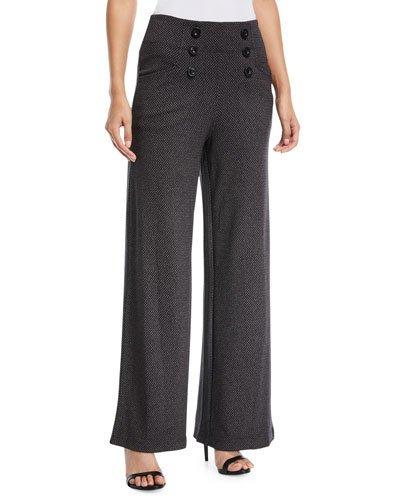 High-waist Ponte Wide-leg Pants