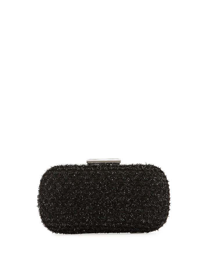 Textured Metallic Minaudiere Clutch Bag