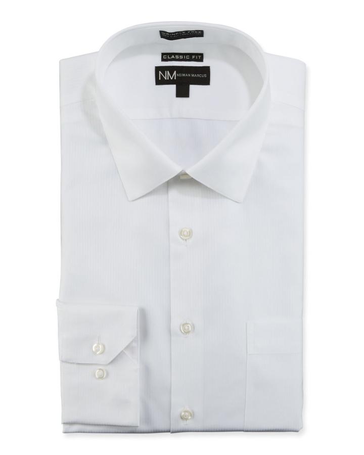 Men's Non-iron Classic Fit Stripe Twill Dress