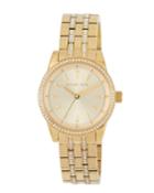 33mm Mini Ritz Crystal Pave Bracelet Watch, Golden