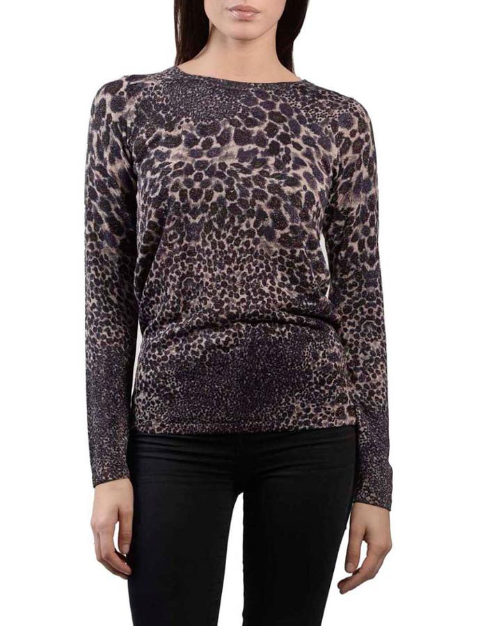 Metallic Leopard Long-sleeve Top