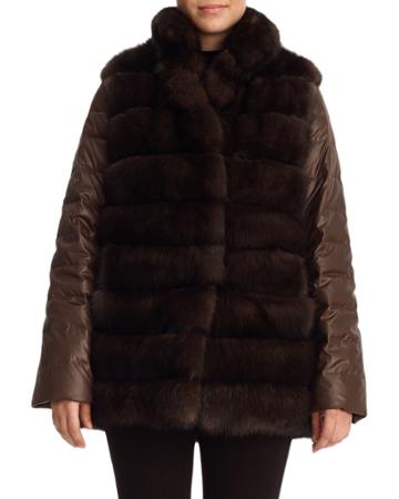 Two-piece Sable Fur Reversible Vest With Down Jacket