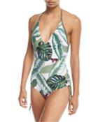 Palm Beach Deep-v Maillot Halter One-piece