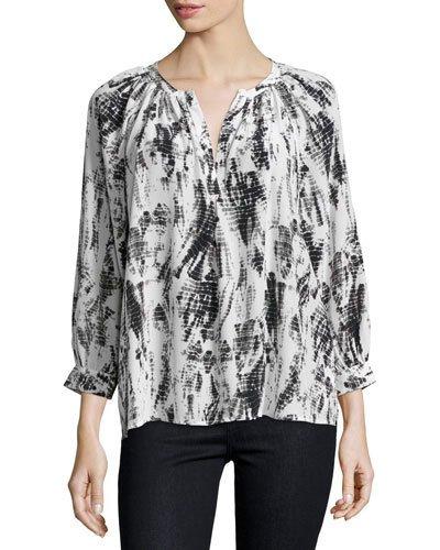 Goldstein Snake-print Silk Top, Caviar