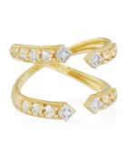 Lisse 18k Split Citrine & Diamond Ring,