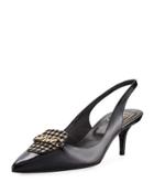 Miss Chain Slingback Pump, Black