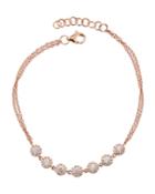 14k Rose Gold Diamond Halo Bracelet