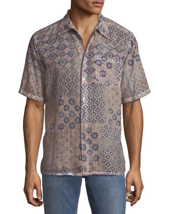 Men's Classic-fit Mixed-floral Short-sleeve