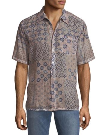 Men's Classic-fit Mixed-floral Short-sleeve