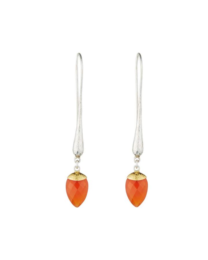 One-of-a-kind Hook-drop Earrings, Carnelian