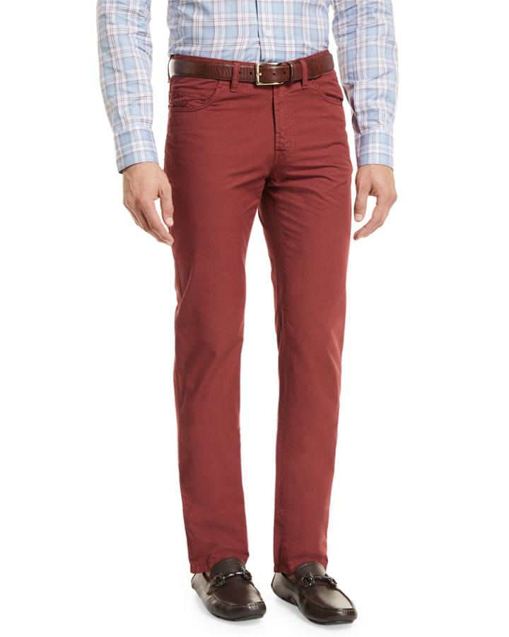 Five-pocket Cotton Straight-leg Pants