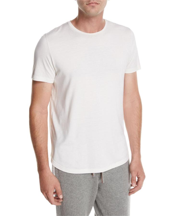 Cotton Crewneck T-shirt, Beige
