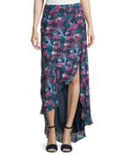 High-low Asymmetric Floral-print