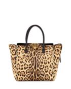 Leopard-print Fur Top-handle Bag
