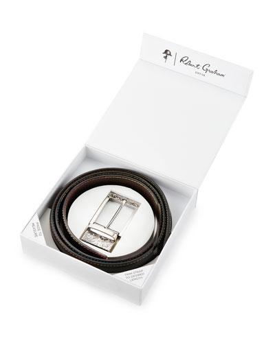 Vinsento Leather Multicolor-stitch Boxed Belt