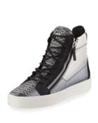 Men's Metallic Snake-print High-top