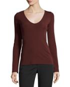 Jehane Stretch-knit V-neck Top