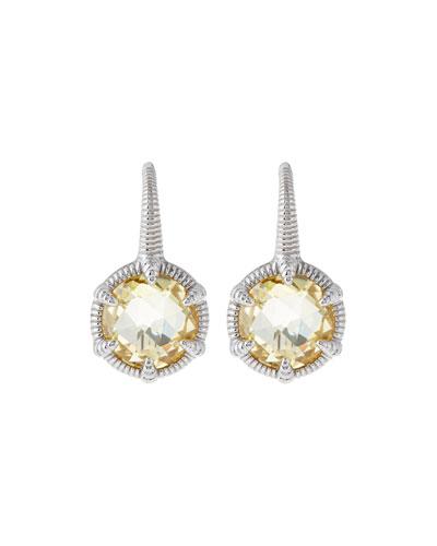 Eclipse Round Canary Crystal Drop Earrings